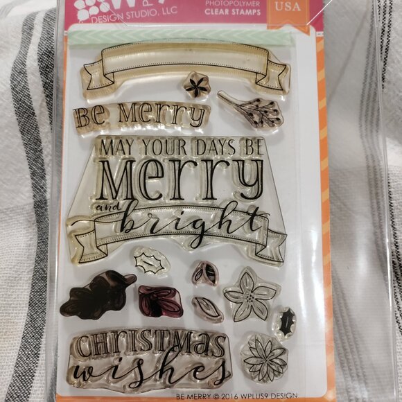 W Plus 9 Holiday Stamp and Die Bundle 2 sets of stamps and 3 die cut sets! - Picture 4 of 6